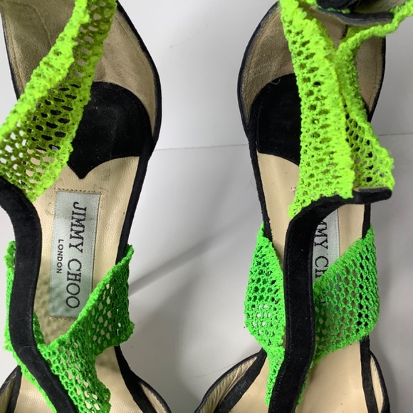 Jimmy Choo Black Suede Lana Open Toe Platform Sandals Size 37. - Picture 6 of 16